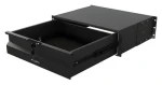 Lanberg Výsuvná police do racku 360 mm černá / Rack police / 19" / 3U / nosnost 90 kg / 4bodová montáž (AK-2003-B)
