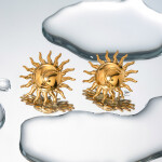ELENYS Sun – pozlacené náušnice 18K žluté zlato