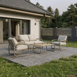 Zahradní sestava, kov, béžová, AZS-L1913 CRM