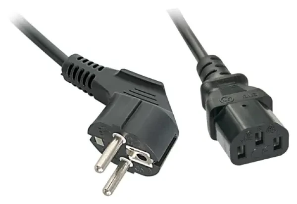 Lindy černá (30337) / Napájecí kabel / Schuko - IEC 320 C13 / úhlový / 5 m (30337)