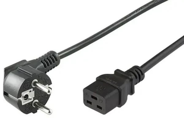 MicroConnect Síťový napájecí kabel Schuko 90° úhel - C19 0.5m černá (PE07719005)