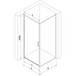 MEXEN/S - Exo sprchový kout dveře křídlové 80 x 95, transparent, zlato 817-080-095-50-00