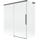 MEXEN/S - Rox L vanová zástěna 2-křídlová posuvná 140 + 70 x 150, transparent, grafit kartáčovaná 8C9L-140-070-66-00