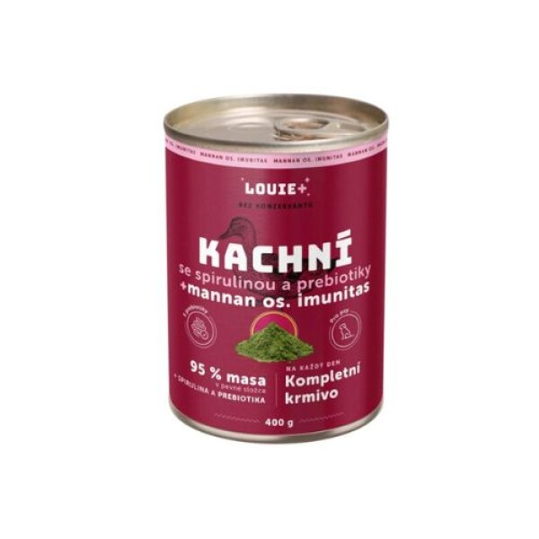 Louie konzerva Kachní se spirulinou a prebiotiky 400g