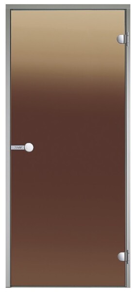 Dveře do parní sauny ALU HARVIA 8x21, bronzové, 790x2090 mm, šedý rám CDA82101L