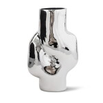 HK living Skleněná váza Gleam Chrome 3,5 l, stříbrná barva, sklo