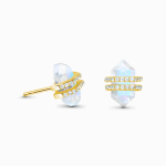 Royal Fashion stříbrné náušnice MOON-ED-05-TOPAZ-YELLOWGOLD
