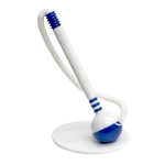 Office Products kuličkové pero se stojánkem a pružinou, modrá náplň, vertikální, bílomodré