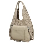 Stylový dámský koženkový set kabelek Selwin, béžová