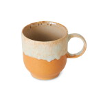 HK living Kameninový hrnek café mug 70's Dunes 250 ml, oranžová barva, keramika