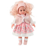 Mamido Panenka Sweet Angel v růžových šatech s květinovým vzorem a čelenkou 36 cm