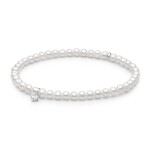 Perlový náramek Agnes - pravé perly, stříbro 925/1000, 17 cm Bílá