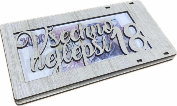 Dřevěná krabička na peníze 20x10 cm bílá – elegantní úložné místo