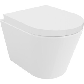MEXEN/S - Rico Závěsná WC mísa Rimless Tornado včetně sedátka s slow, duroplast, bílá lesk 30720200T