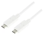 LogiLink USB-C - USB-C 0,5m bílá / Kabel / USB 3.1 Gen2 / 10 Gbit/s / 60 W (CU0130)