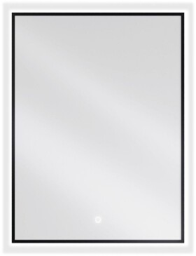 MEXEN - Erma zrcadlo s osvětlením 60 x 80, LED 6000K, černý rám 9814-060-080-611-70