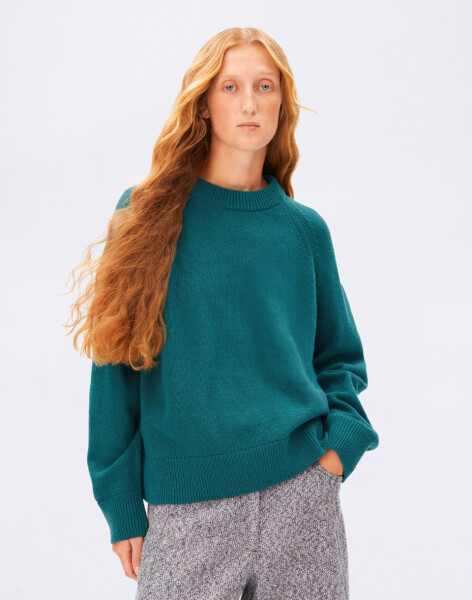 Armedangels Wool Knit Sweater 3653 petrol velvet S
