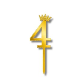 Dortisimo Zápich do dortu číslo 4 s korunkou zlaté