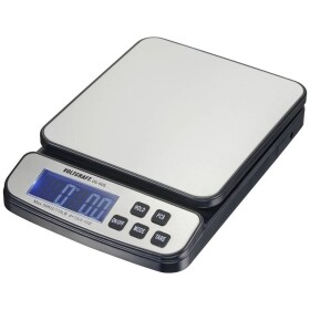 VOLTCRAFT DS-50S stolní váha Max. váživost 50 kg Rozlišení 1 g na baterii, přes napájecí zdroj do zásuvky (volitelné) stříbrná