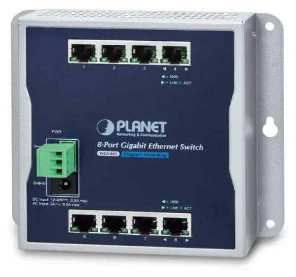 Planet WGS-803 / Switch / 8x RJ-45 10/100/1000 / Neřízený / Nástěnný (WGS-803)