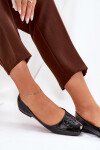 Lakované Elegantní Dámské Baletky S Ozdobným Detalem Černé Vinceza 17377 38