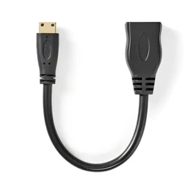 Nedis High Speed HDMI 0,2 m černá / Kabel HDMI mini - HDMI / 4K 30 Hz / 10,2 Gbps / Ethernet (CVGB34590BK02)