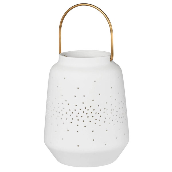 Räder Porcelánová lucerna Holes 14 cm, bílá barva, porcelán