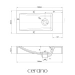 CERANO - Umyvadlo z litého mramoru Sofia - bílá matná - 50x25 CER-679472
