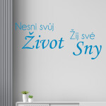 Samolepka Nesni svůj život žij své sny Barva: růžová, Velikost: 40 x 18 cm