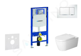 GEBERIT - Duofix Modul pro závěsné WC s tlačítkem Sigma30, bílá/lesklý chrom + Duravit ME by Starck - WC a sedátko, Rimless, SoftClose 111.300.00.5 NM5