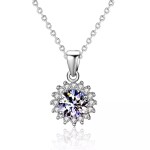 Royal Fashion stříbrný náhrdelník HA-XMZ001-SILVER-MOISSANITE-ZIRCON