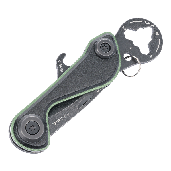 TROIKA multifunkční nářadí - PARCEL CUT, ocel/hliník, 9 funkcí, šedo-zelená