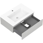MEXEN/S - Rivel koupelnová skříňka 70 cm s umyvadlem Otis, 1 šuplík, reliéf , šedá mat/bílá mat 91A20-07023-1-BF62-W18M01