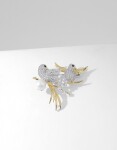 Exkluzivní brož Swarovski Elements D´Onofrio - ptáčci, Zlatá
