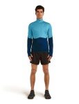 Pánská merino mikina ICEBREAKER Mens 200 Realfleece Descender LS Half Zip, Arctic/Atlantis/Cb velikost: L