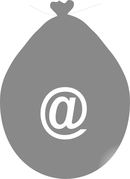 Balónek znak @ stříbrný balonky.cz Balónek znak @ stříbrný balonky.cz