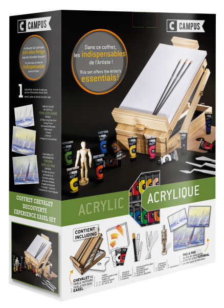 Campus, sada akrylových barev příslušenstvím