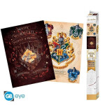 Harry Potter Set plakátů - Bradavický znak Pobertův plánek 2 ks