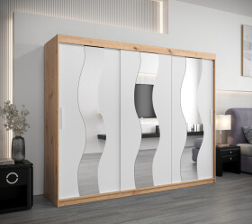 Šatní skříň Abi Se Barva korpusu: Dub artisan, Rozměry: 250 cm, Dveře: Bílá