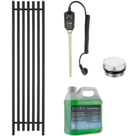 CERANO Koupelnový elektrický radiátorový set Valerio - 900W - černá matná - 1560x390 mm
