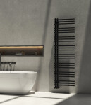 CERANO - Koupelnový radiátorový set Burke - ústřední vytápění - asymetrické připojení 50 mm - 750W - černá matná - 1600x500 mm CER-663310