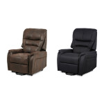 TV křeslo + eletrické polohování, hnědá látka, kov černá