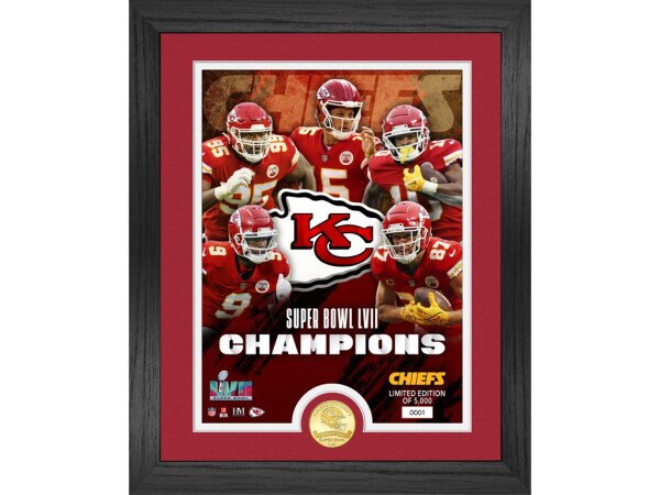 Highland Mint Obraz Kansas City Chiefs NFL Super Bowl LVII Champion Single Coin Team Force Photo Mint Frame