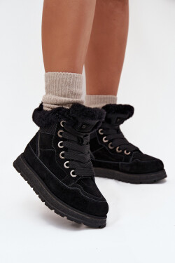 Dámské Zimní Boty Na Platformě S Kožíškem Big Star SS274369 Černé 41