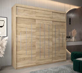 Šatní skříň Abi Y0 s nástavcem Barva korpusu: Dub Sonoma, Rozměry: 250 cm, Dveře: Dub sonoma