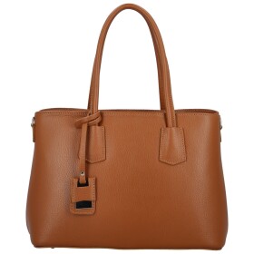 Elegantní dámská kožená kabelka do ruky Selina, koňaková
