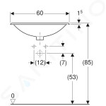 GEBERIT - Selnova Square Umyvadlo 600x450 mm, s 1 otvorem pro baterii, s přepadem, bílá 500.307.01.1