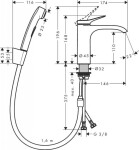 HANSGROHE - Vivenis Umyvadlová baterie s výpustí Push-Open a bidetovou sprškou, EcoSmart, kartáčovaný bronz 75210140