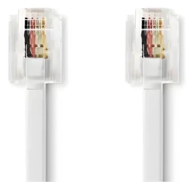 Nedis TCGB90200WT100 bílá / Telefonní kabel / RJ11 - RJ11 / plochý / 10 m (TCGB90200WT100)