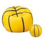 FRONTI Sedací vak - míč basketballový + taburet - žlutý